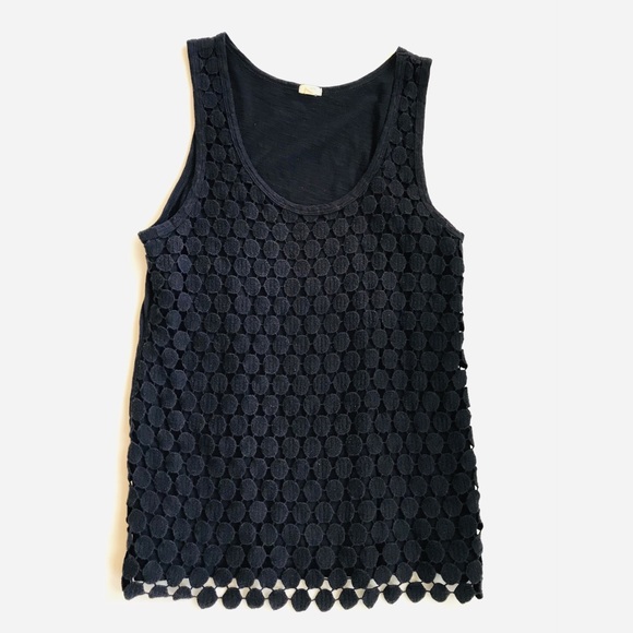 J. Crew Women’s Navy Crochet Tank Top   XS - Picture 3 of 5